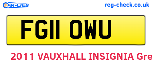 FG11OWU are the vehicle registration plates.