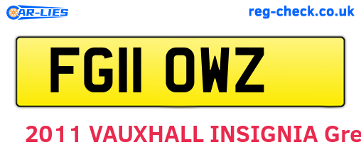 FG11OWZ are the vehicle registration plates.
