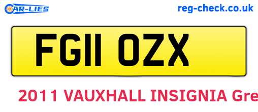 FG11OZX are the vehicle registration plates.