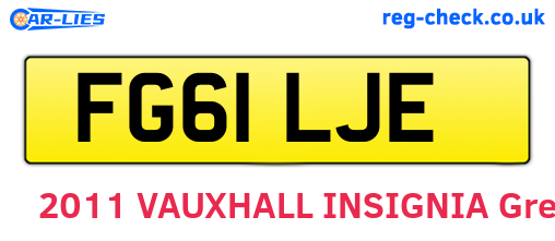 FG61LJE are the vehicle registration plates.