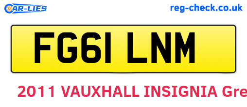 FG61LNM are the vehicle registration plates.