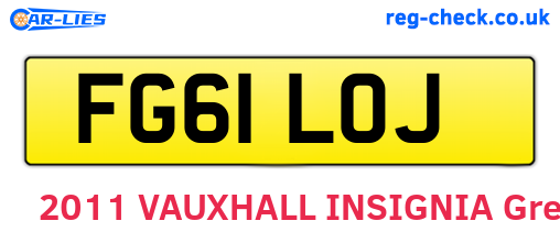 FG61LOJ are the vehicle registration plates.