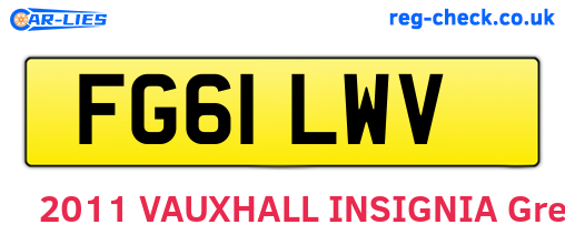 FG61LWV are the vehicle registration plates.