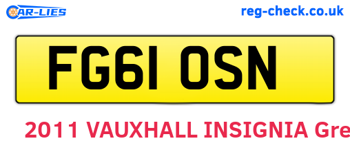 FG61OSN are the vehicle registration plates.