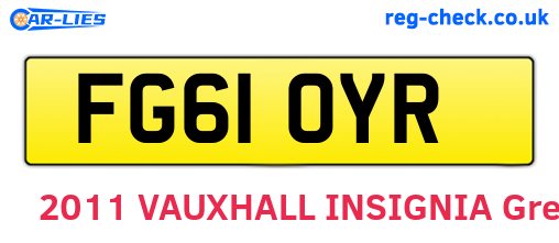 FG61OYR are the vehicle registration plates.