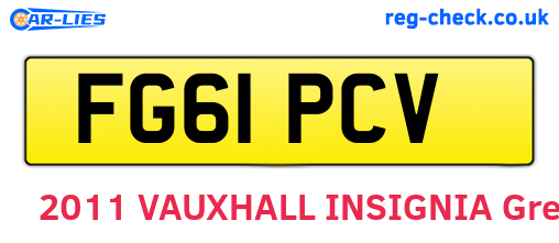FG61PCV are the vehicle registration plates.