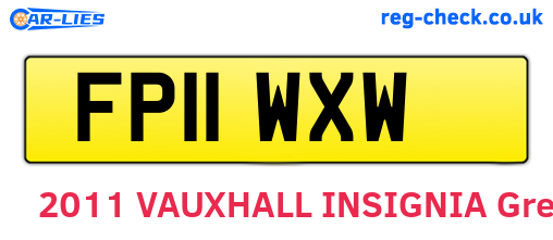 FP11WXW are the vehicle registration plates.