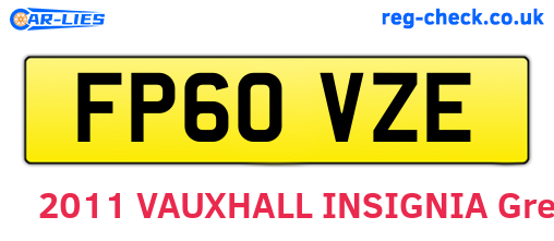 FP60VZE are the vehicle registration plates.