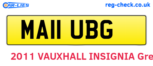 MA11UBG are the vehicle registration plates.
