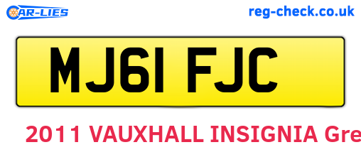 MJ61FJC are the vehicle registration plates.