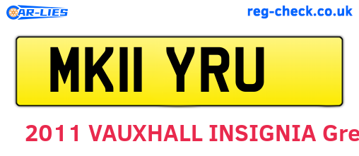MK11YRU are the vehicle registration plates.