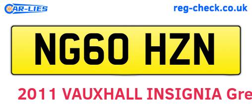 NG60HZN are the vehicle registration plates.