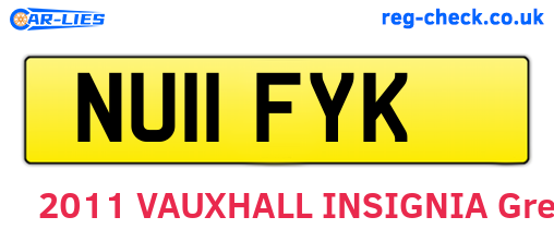 NU11FYK are the vehicle registration plates.