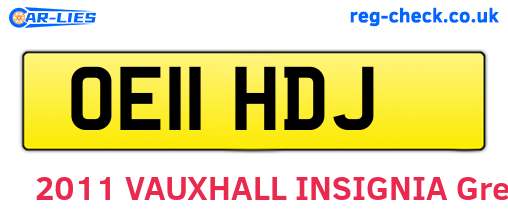 OE11HDJ are the vehicle registration plates.