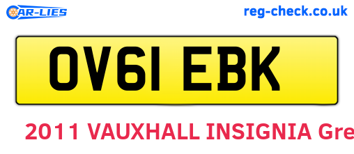 OV61EBK are the vehicle registration plates.