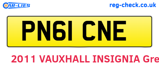 PN61CNE are the vehicle registration plates.