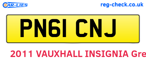 PN61CNJ are the vehicle registration plates.