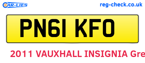 PN61KFO are the vehicle registration plates.