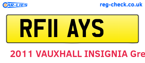 RF11AYS are the vehicle registration plates.