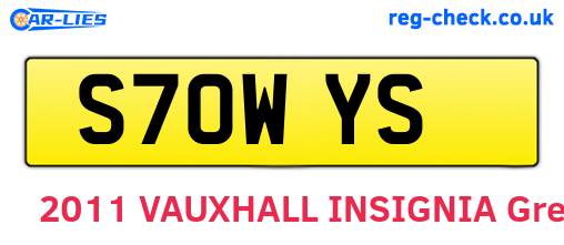 S70WYS are the vehicle registration plates.