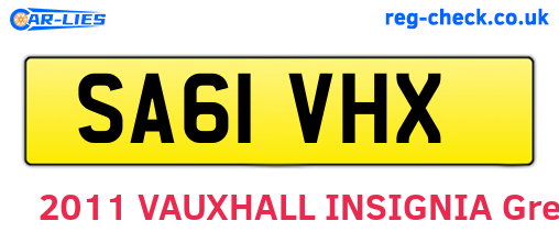 SA61VHX are the vehicle registration plates.