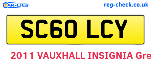 SC60LCY are the vehicle registration plates.