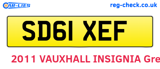 SD61XEF are the vehicle registration plates.
