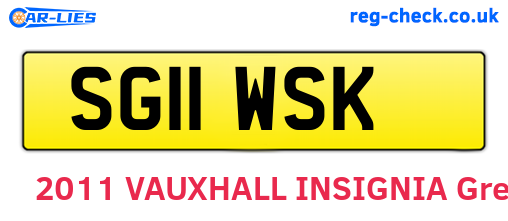 SG11WSK are the vehicle registration plates.