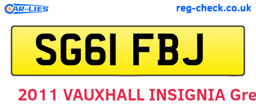 SG61FBJ are the vehicle registration plates.