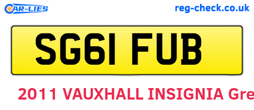 SG61FUB are the vehicle registration plates.