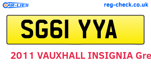 SG61YYA are the vehicle registration plates.