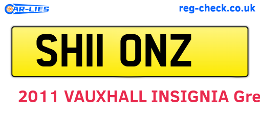 SH11ONZ are the vehicle registration plates.