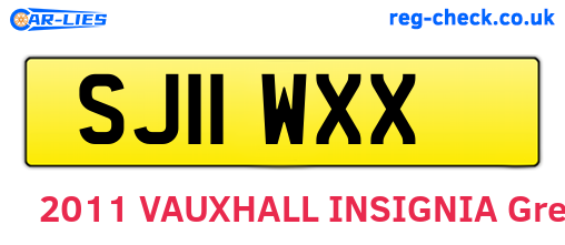 SJ11WXX are the vehicle registration plates.