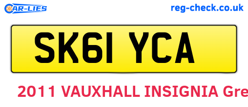 SK61YCA are the vehicle registration plates.