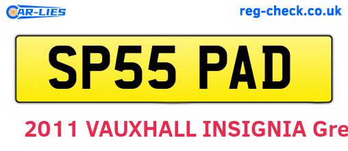 SP55PAD are the vehicle registration plates.
