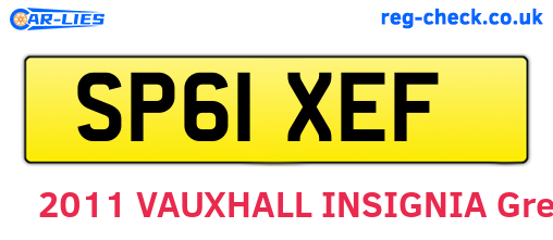 SP61XEF are the vehicle registration plates.