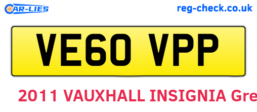 VE60VPP are the vehicle registration plates.