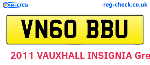 VN60BBU are the vehicle registration plates.