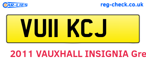 VU11KCJ are the vehicle registration plates.