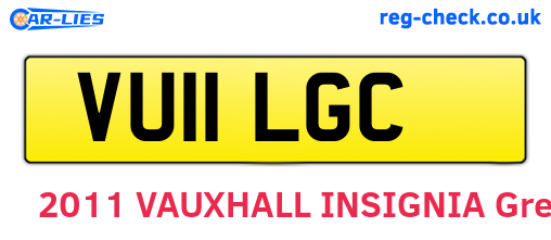 VU11LGC are the vehicle registration plates.