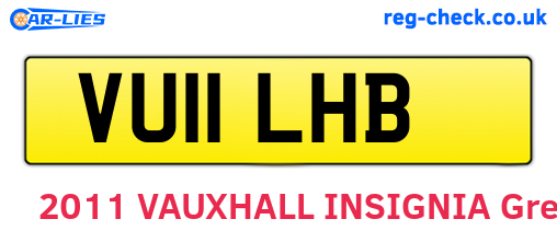 VU11LHB are the vehicle registration plates.