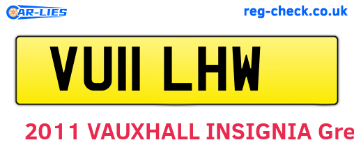VU11LHW are the vehicle registration plates.
