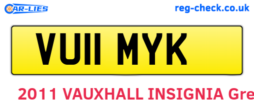 VU11MYK are the vehicle registration plates.