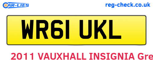 WR61UKL are the vehicle registration plates.