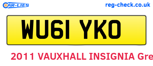 WU61YKO are the vehicle registration plates.