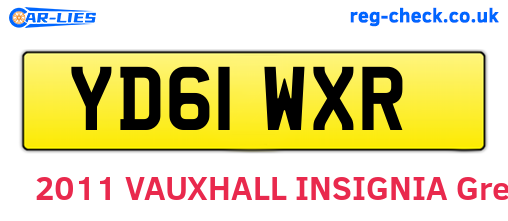 YD61WXR are the vehicle registration plates.