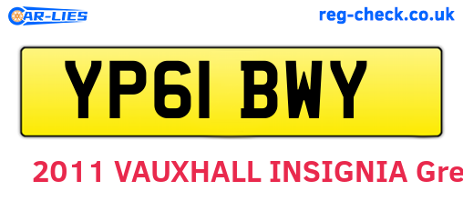 YP61BWY are the vehicle registration plates.