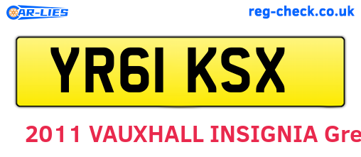 YR61KSX are the vehicle registration plates.