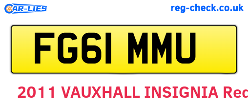 FG61MMU are the vehicle registration plates.