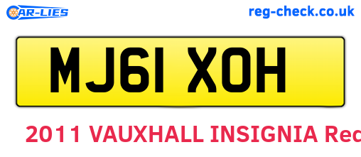 MJ61XOH are the vehicle registration plates.